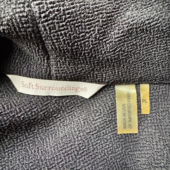 Soft Surroundings Black Draped Sleeveless Vest | Open Front Button Sides | PL - Picture 8 of 8